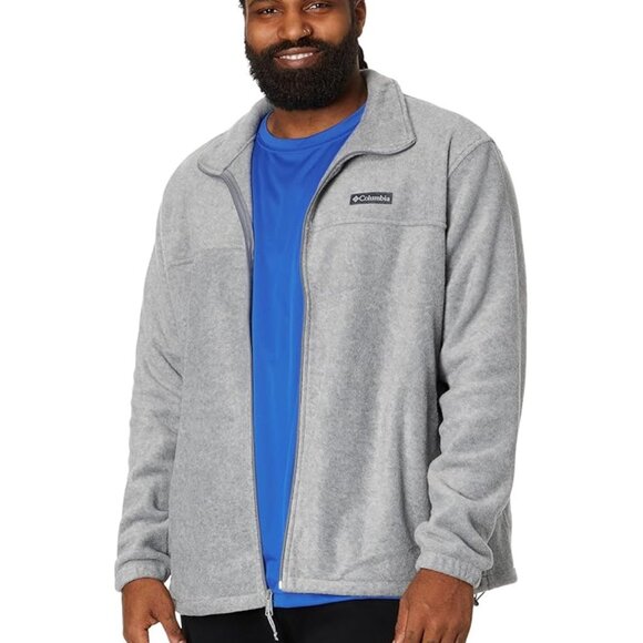 Columbia Small Men's Steens Mountain 2.0 Fleece Jacket NWT Light Gray Heather - Picture 4 of 11